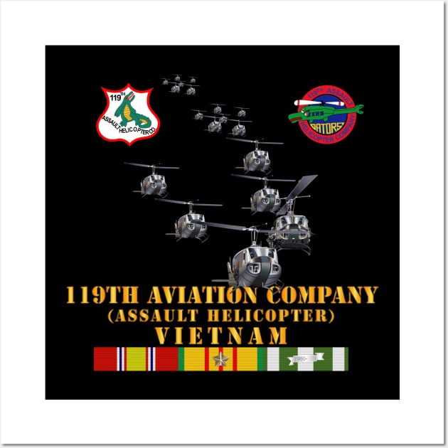 119th Aviation Company (Assault Helicopter) w SSI w VN SVC X 300 Wall Art by twix123844